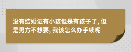 没有结婚证有小孩但是有孩子了, 但是男方不想要, 我该怎么办手续呢