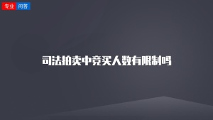 司法拍卖中竞买人数有限制吗