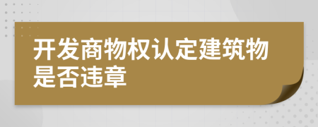 开发商物权认定建筑物是否违章