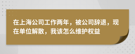 在上海公司工作两年，被公司辞退，现在单位解散，我该怎么维护权益