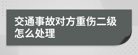 交通事故对方重伤二级怎么处理