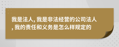 我是法人, 我是非法经营的公司法人, 我的责任和义务是怎么样规定的