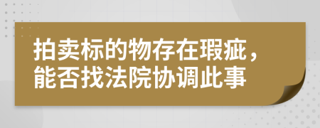 拍卖标的物存在瑕疵，能否找法院协调此事