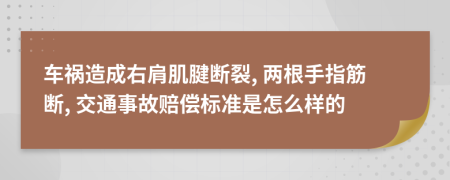 车祸造成右肩肌腱断裂, 两根手指筋断, 交通事故赔偿标准是怎么样的