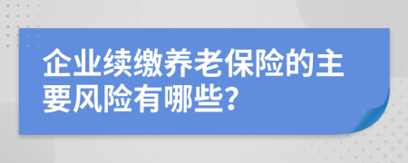 企业续缴养老保险的主要风险有哪些？