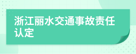 浙江丽水交通事故责任认定