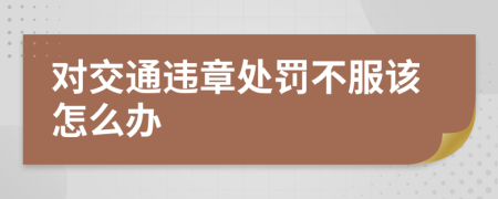 对交通违章处罚不服该怎么办