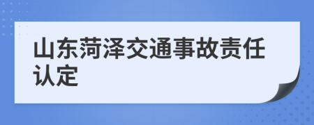 山东菏泽交通事故责任认定