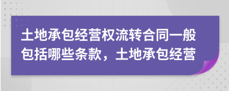 土地承包经营权流转合同一般包括哪些条款，土地承包经营