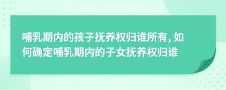 哺乳期内的孩子抚养权归谁所有, 如何确定哺乳期内的子女抚养权归谁