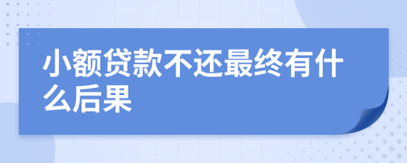 小额贷款不还最终有什么后果