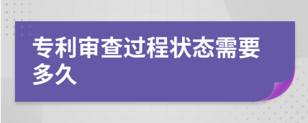 专利审查过程状态需要多久