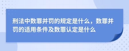 刑法中数罪并罚的规定是什么，数罪并罚的适用条件及数罪认定是什么