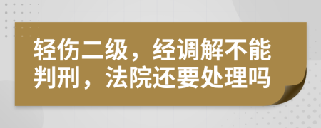 轻伤二级，经调解不能判刑，法院还要处理吗