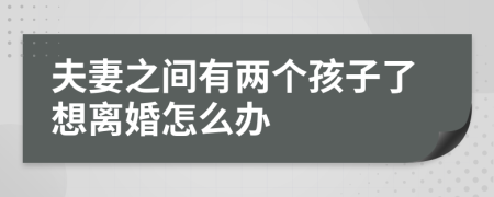 夫妻之间有两个孩子了想离婚怎么办