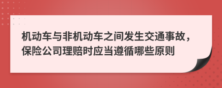 机动车与非机动车之间发生交通事故，保险公司理赔时应当遵循哪些原则