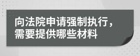 向法院申请强制执行，需要提供哪些材料