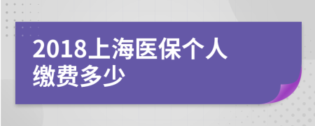 2018上海医保个人缴费多少