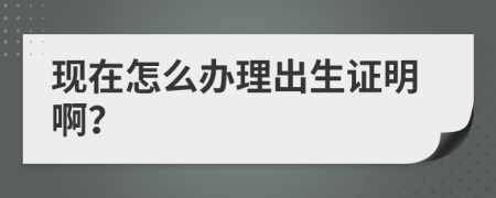 现在怎么办理出生证明啊？