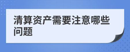 清算资产需要注意哪些问题