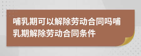 哺乳期可以解除劳动合同吗哺乳期解除劳动合同条件