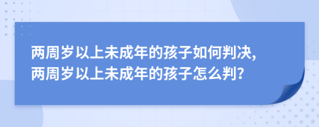 两周岁以上未成年的孩子如何判决, 两周岁以上未成年的孩子怎么判？