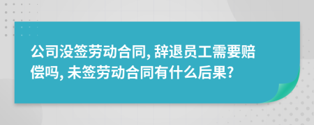 公司没签劳动合同, 辞退员工需要赔偿吗, 未签劳动合同有什么后果?