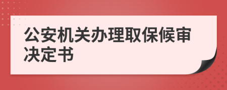 公安机关办理取保候审决定书