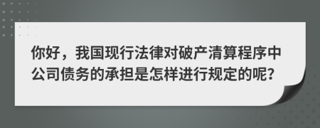 你好，我国现行法律对破产清算程序中公司债务的承担是怎样进行规定的呢？