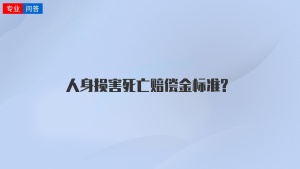 人身损害死亡赔偿金标准?