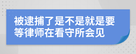 被逮捕了是不是就是要等律师在看守所会见