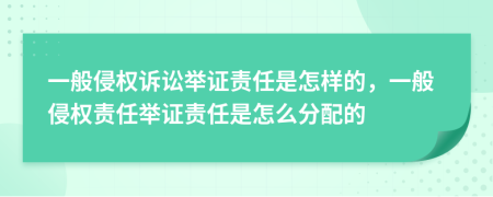 一般侵权诉讼举证责任是怎样的，一般侵权责任举证责任是怎么分配的