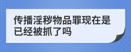 传播淫秽物品罪现在是已经被抓了吗