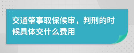 交通肇事取保候审，判刑的时候具体交什么费用