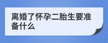 离婚了怀孕二胎生要准备什么