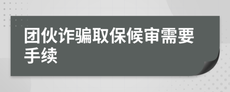团伙诈骗取保候审需要手续