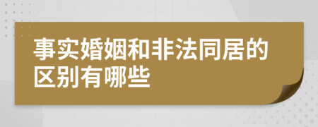 事实婚姻和非法同居的区别有哪些