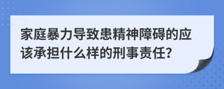 家庭暴力导致患精神障碍的应该承担什么样的刑事责任？