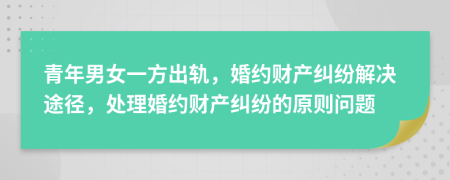 青年男女一方出轨，婚约财产纠纷解决途径，处理婚约财产纠纷的原则问题