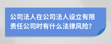 公司法人在公司法人设立有限责任公司时有什么法律风险？