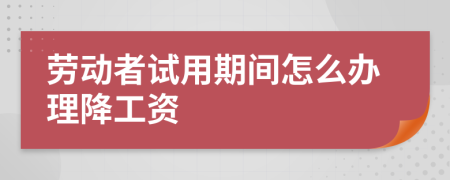 劳动者试用期间怎么办理降工资