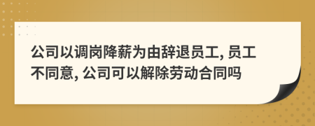 公司以调岗降薪为由辞退员工, 员工不同意, 公司可以解除劳动合同吗