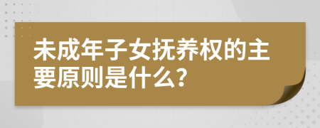 未成年子女抚养权的主要原则是什么？