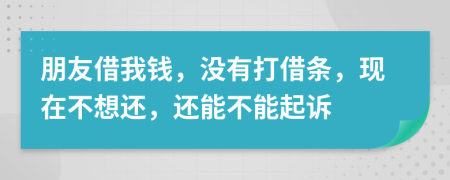 朋友借我钱，没有打借条，现在不想还，还能不能起诉