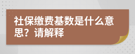 社保缴费基数是什么意思？请解释