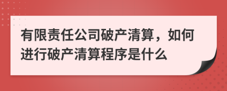 有限责任公司破产清算，如何进行破产清算程序是什么