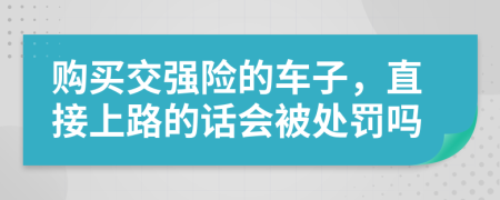 购买交强险的车子，直接上路的话会被处罚吗