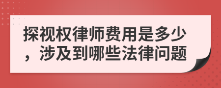 探视权律师费用是多少，涉及到哪些法律问题