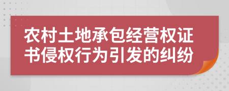农村土地承包经营权证书侵权行为引发的纠纷