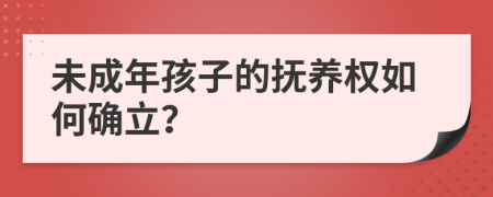 未成年孩子的抚养权如何确立？